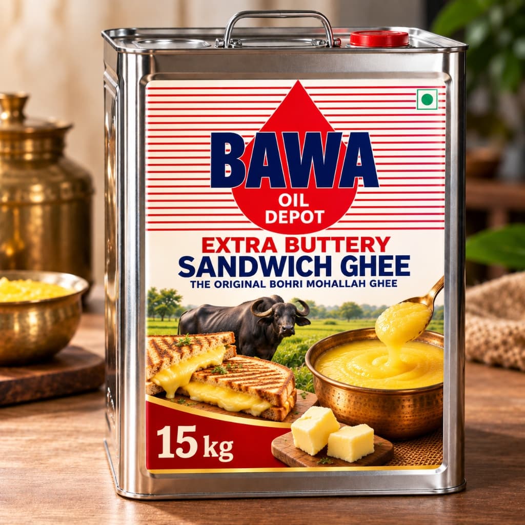 Commercial 15 KG Extra Buttery Ghee – Original Bawa Ghee (Bori Mohallah) Sandwich Spread Ghee (15 KG) - Bawa Oil Depot