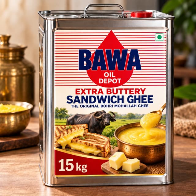 Commercial 15 KG Extra Buttery Ghee – Original Bawa Ghee (Bori Mohallah) Sandwich Spread Ghee
